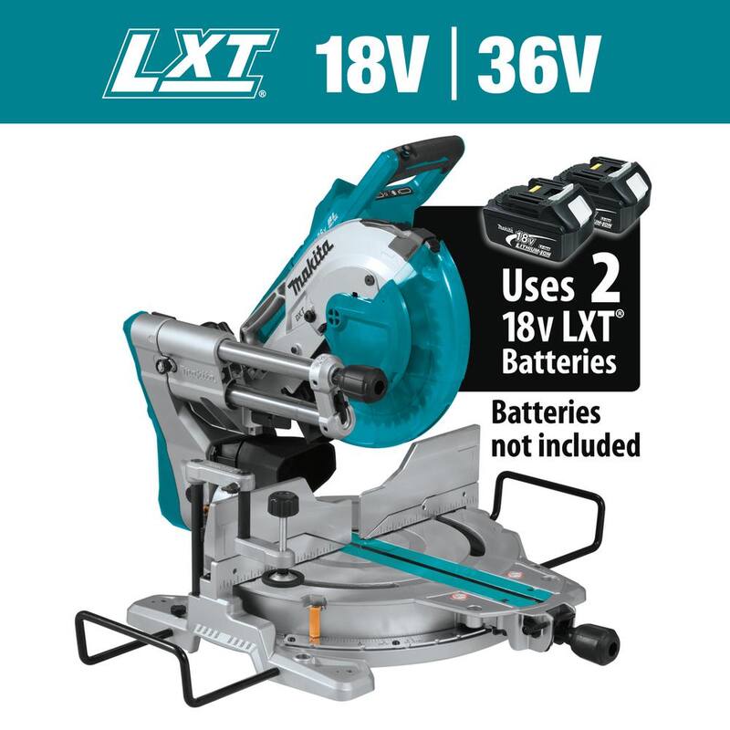 Sierra ingletadora deslizante compuesta de doble bisel con láser sin escobillas de 36V y 10 pulgadas, solo herramienta - XSL06Z de Makita 18V X2 LXT de ion de litio
