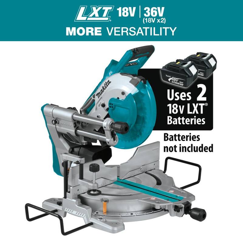 Sierra ingletadora deslizante compuesta de doble bisel con láser sin escobillas de 36V y 10 pulgadas, solo herramienta - XSL06Z de Makita 18V X2 LXT de ion de litio
