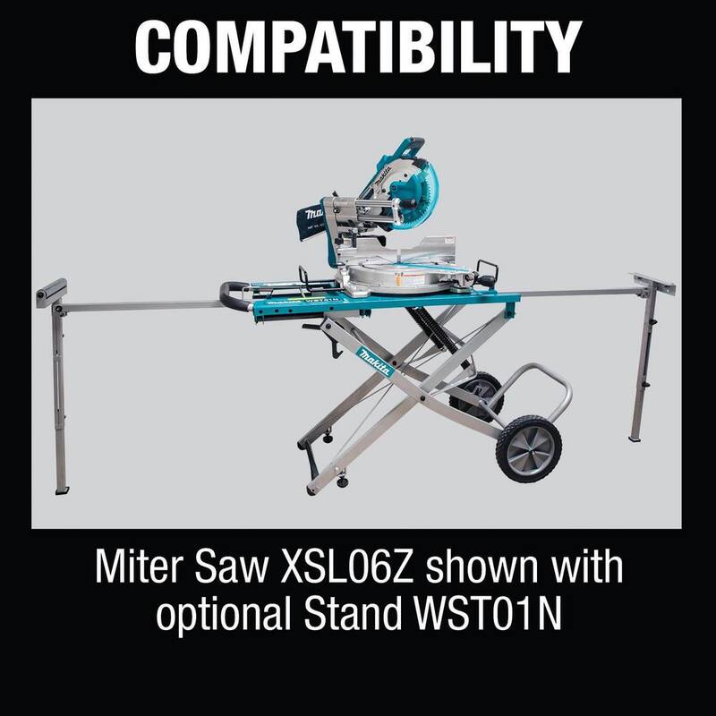 Sierra ingletadora deslizante compuesta de doble bisel con láser sin escobillas de 36V y 10 pulgadas, solo herramienta - XSL06Z de Makita 18V X2 LXT de ion de litio