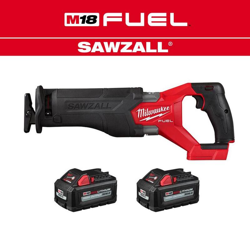 Milwaukee M18 FUEL GEN-2 Sierra Alternativa Inalámbrica de Ion de Litio de 18V con Motor sin Escobillas SAWZALL con (2) Baterías de 6.0 Ah - 2821-20-48-11-1862