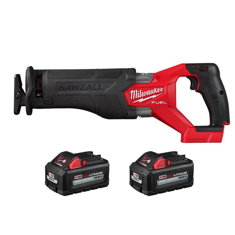 Milwaukee M18 FUEL GEN-2 Sierra Alternativa Inalámbrica de Ion de Litio de 18V con Motor sin Escobillas SAWZALL con (2) Baterías de 6.0 Ah - 2821-20-48-11-1862