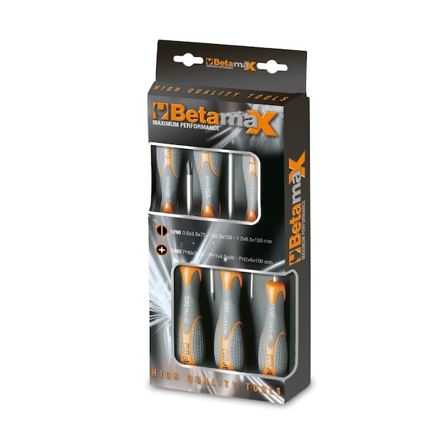 Beta 1293/D Set of 6 Slotted and Cross Head Screwdrivers - 012930401
