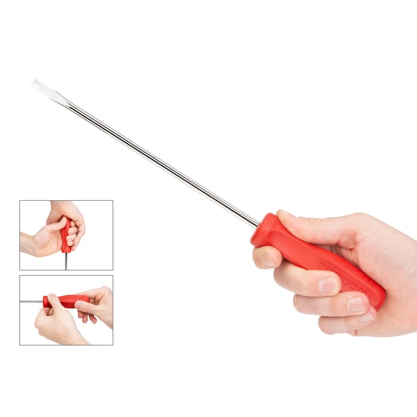 Tekton Long 1/4 Inch Slotted Hard Handle Screwdriver - DSS34250