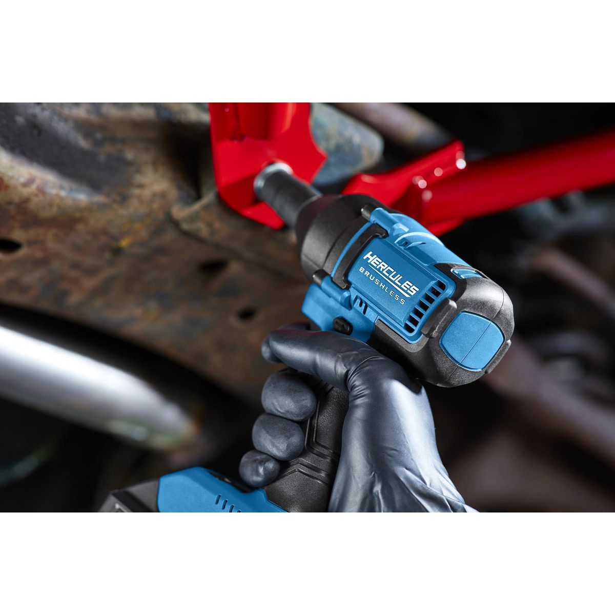 Hércules 20V Llave de Impacto Inalámbrica Brushless de 1/2 pulgadas Compacta de 3 Velocidades, Azul - Únicamente Herramienta - 57563