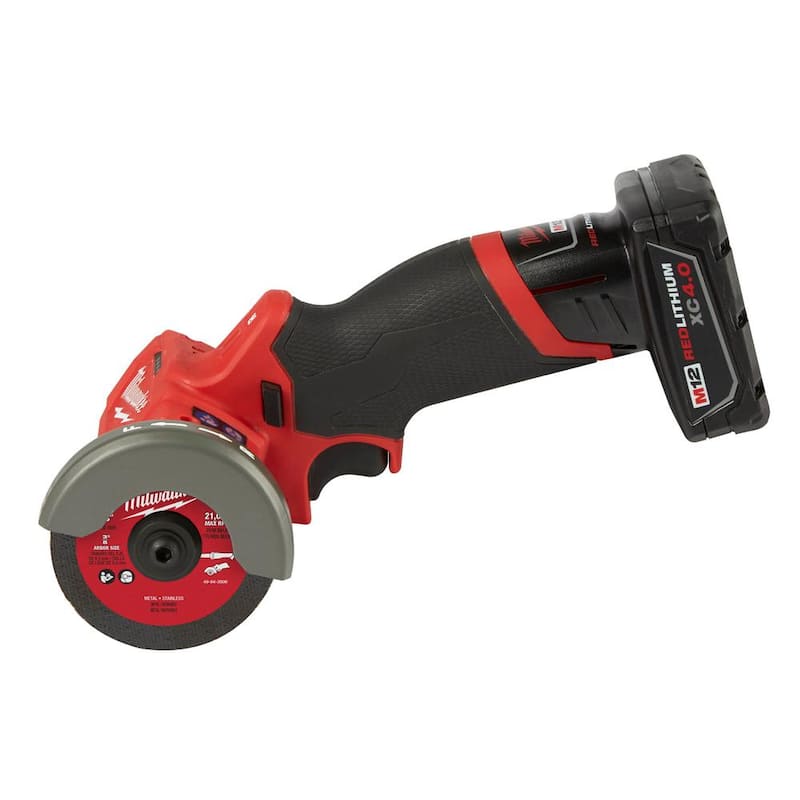 Kit de sierra circular sin escobillas Milwaukee M12 FUEL de 12V de 3 pulgadas con batería de iones de litio y ruedas de corte de metal de 3 pulgadas (paquete de 6) - 2522-21XC-49-94-3000-49-94-3000