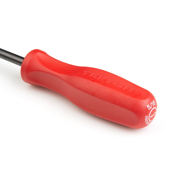 Tekton Long 5/16 Inch Slotted Hard Handle Screwdriver (Black Oxide Blade) - DSS14313