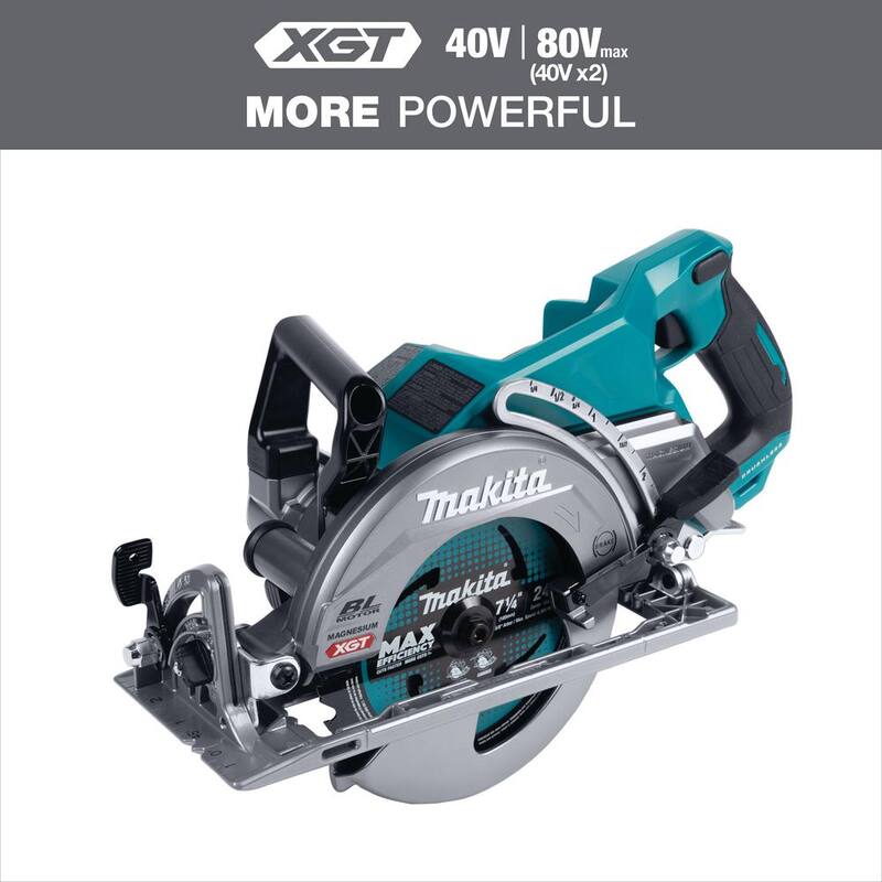 Sierra circular inalámbrica sin escobillas de 7-1/4 pulgadas con mango trasero Makita 40V Max XGT (solo herramienta) - GSR01Z