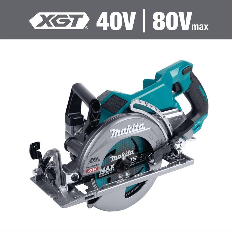 Sierra circular inalámbrica sin escobillas de 7-1/4 pulgadas con mango trasero Makita 40V Max XGT (solo herramienta) - GSR01Z