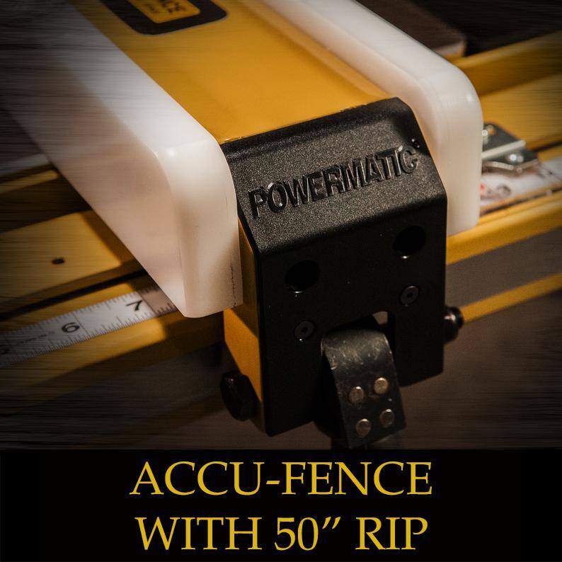 Sierra de mesa Powermatic PM2000B de 230 voltios 3 HP 1PH 50 pulgadas con cerca Accu-Fence - PM23150K