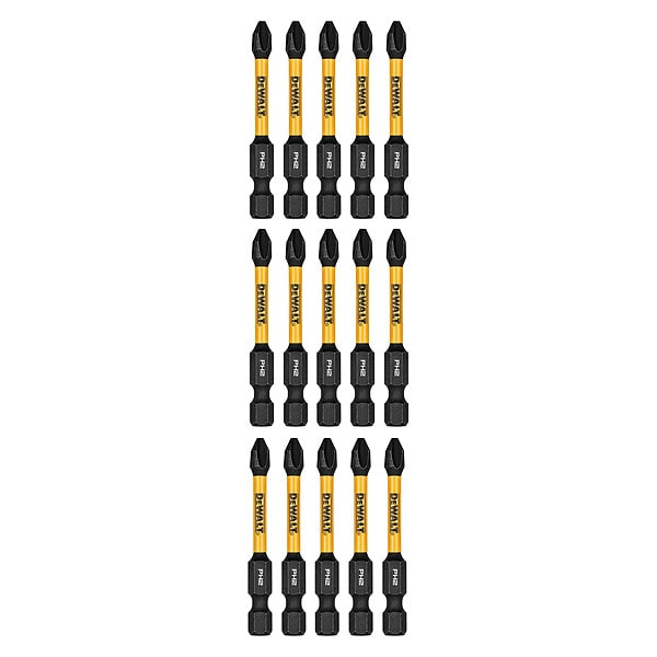 Dewalt Screwdriver Bits, 1/4 in Hex Shank Size - DWAF2PH2IR15