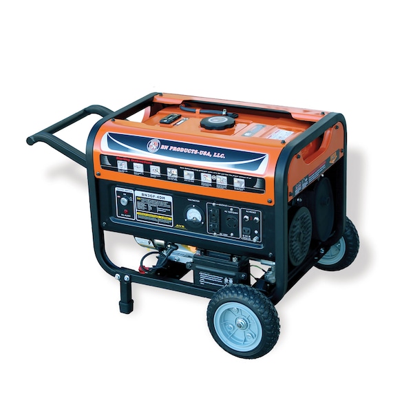Bn Products Usa Portable Generator, Gasoline, 3,000 W Rated, 3,500 W Surge, Electric Start, 120/240V AC/12V DC - BNG3000