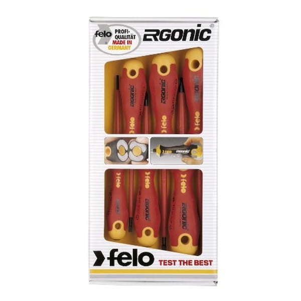 Felo Slotted And Phillips Insulated Ergonic Screwdriver Set (6-Piece) - 0715753169