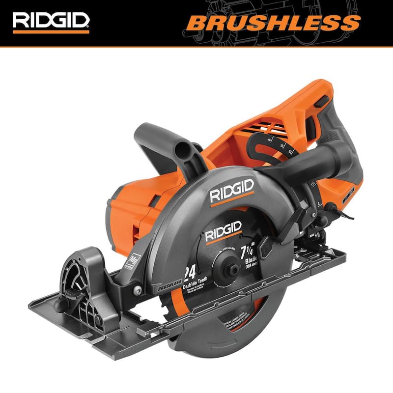 Sierra circular de mango trasero inalámbrica RIDGID 18V sin escobillas de 7-1/4 pulgadas (Herramienta solamente) - R8658B