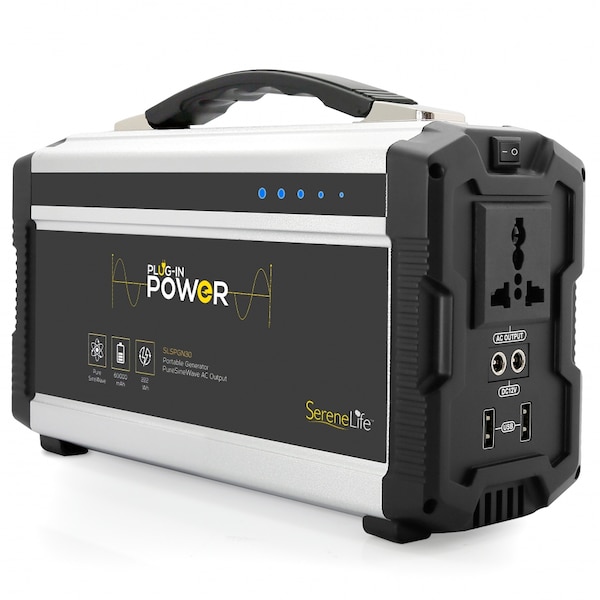 Serenelife Portable Generator, Battery Powered, 250 W Rated, Electric Start, 120V AC/12V DC/5V DC, 5/3.1 A - SLSPGN30