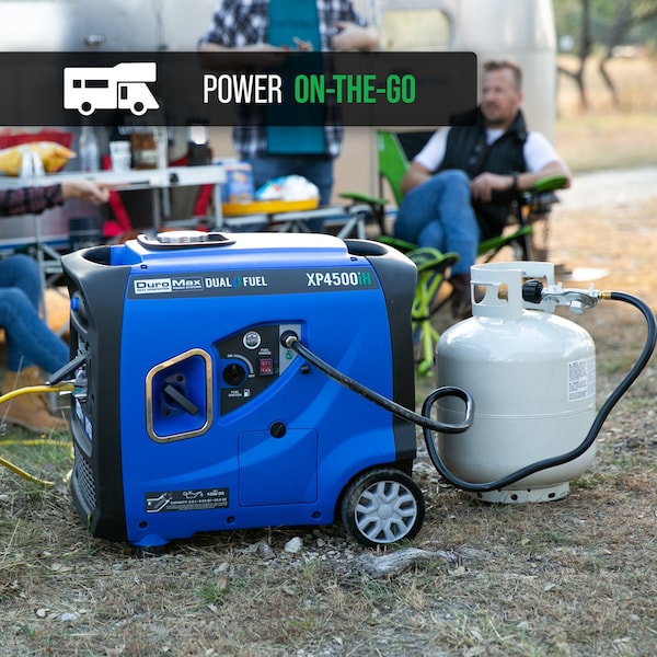 Duromax Portable and Inverter Generator, Gasoline/Liquid Propane, 3,600 W/3,420 W Rated, 120V AC, 30/28.5 A - XP4500iH