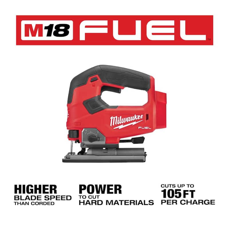 Sierra circular inalámbrica de 7-1/4 pulgadas de mango trasero Milwaukee M18 FUEL 18V de iones de litio con Sierra de vaivén Milwaukee M18 FUEL - 2830-20-2737-20