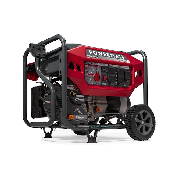 Powermate Portable Generator, Gasoline/Liquid Propane, 3,600 W/3,240 W Rated, 4,500 W/4,180 W Surge, 120V AC - P0081700