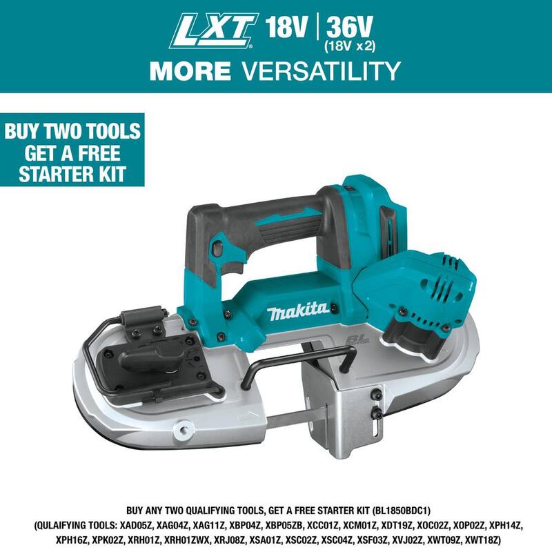 Sierra de cinta inalámbrica compacta sin escobillas de 18V LXT de ion de litio de Makita (solo herramienta) - XBP04Z.