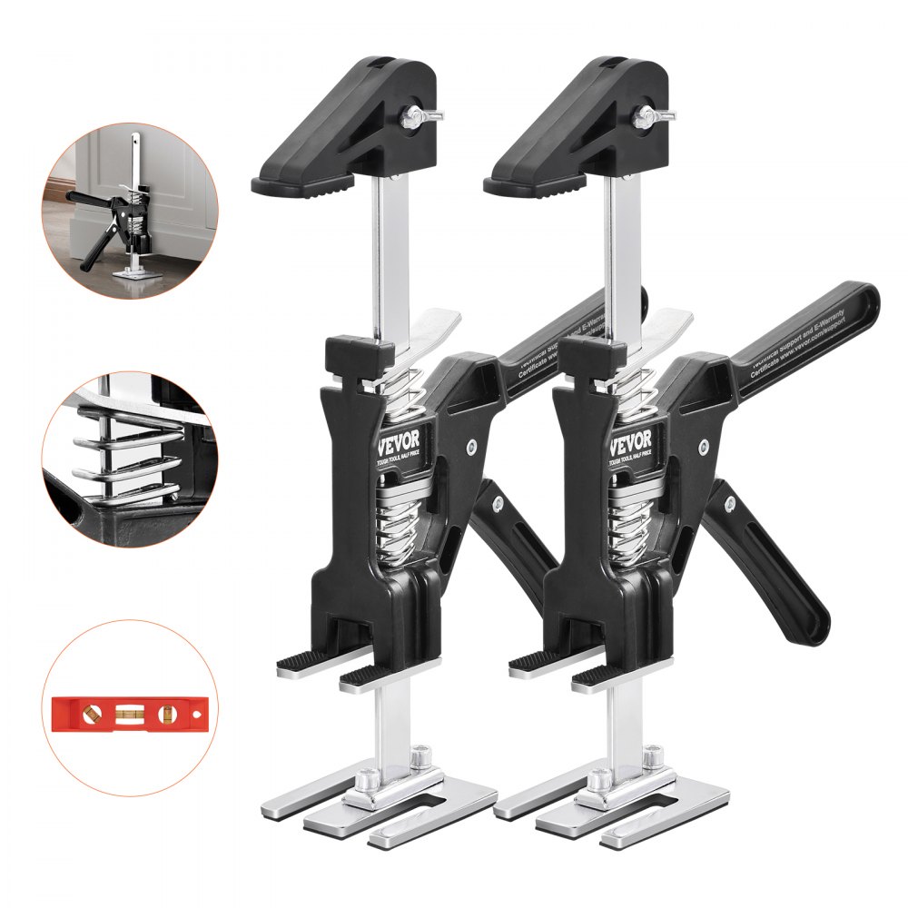 VEVOR Labor Saving Arm Jack, 2 PCS Bearing Capacity 200 lbs, Lifting up to 4.7", Hand Lifting Jack Tool with Magnetic Level, Door Panel Lifting Cabinet Jack for Door, Window, Furniture, Woodworking - TGQ80MM1D000P94T1V0