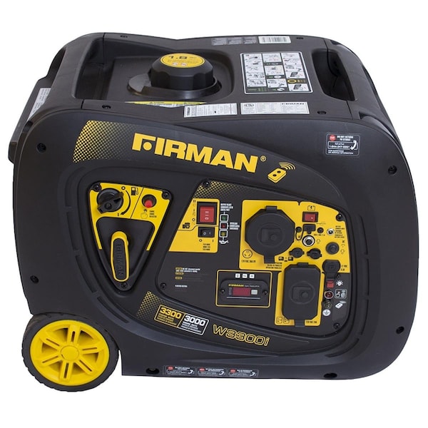 Firman Portable and Inverter Generator, 3,000 W Rated, 3,300 W Surge, 30 A/20 A/8.3 A A - FI378155