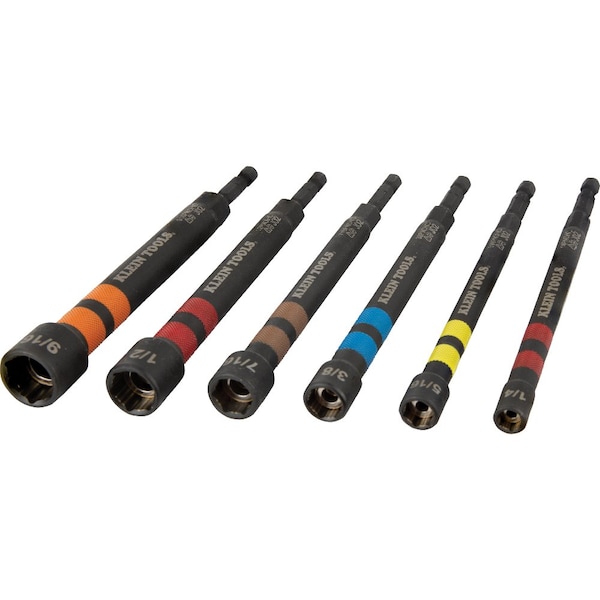 Klein Tools 1/4-Inch Hollow Magnetic Color-Coded Power Nut Driver - 14PNDHC