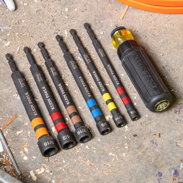 Klein Tools 1/4-Inch Hollow Magnetic Color-Coded Power Nut Driver - 14PNDHC