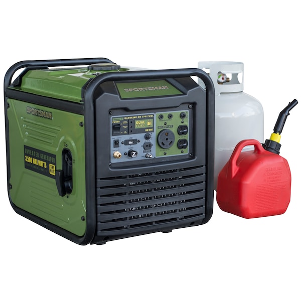 Sportsman Portable and Inverter Generator, Gasoline/Liquid Propane, 3,000 W Rated, 3,500 W Surge - GEN3500DFI