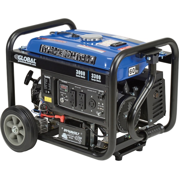 Global Industrial Portable Generator, 3,000 W Rated, 3,300 W Surge, 25 A A - 716173