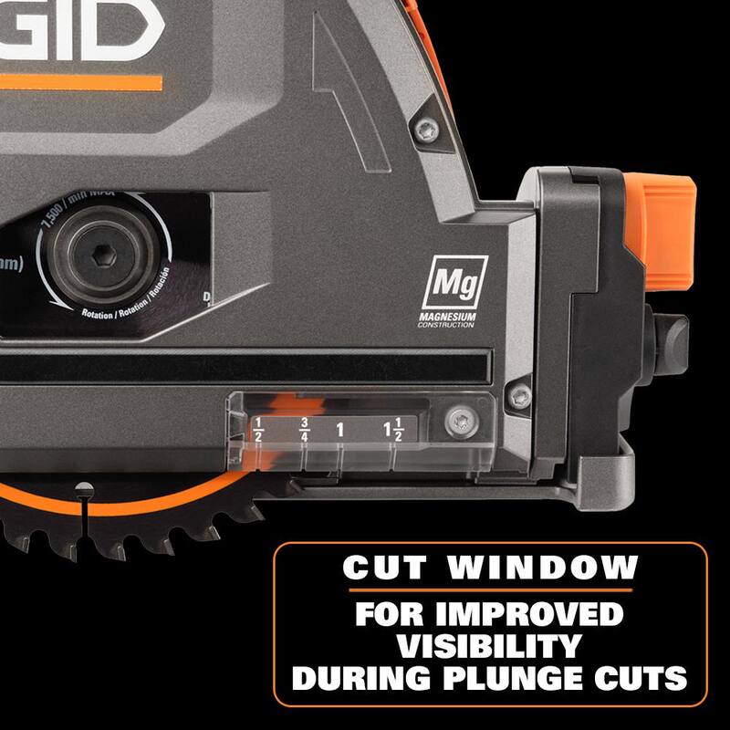 Sierra de riel inalámbrica RIDGID 18V sin escobillas (herramienta solamente) con (2) rieles de 55 pulgadas - R48630B-AC55TS