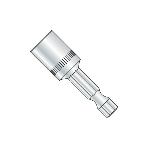 Newport Fasteners 5/16 X 2 9/16 Magnetic Power Nutsetter Bit/Hex Size: 5/16"/Length 2 9/16"/Shank: 1/4" , 20PK - 149584
