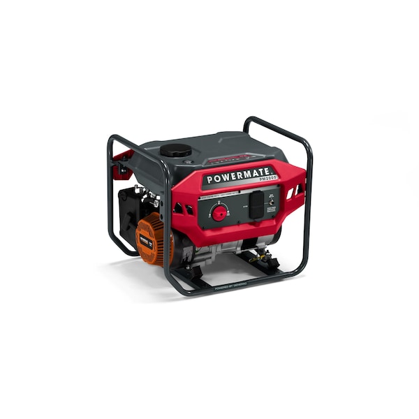 Powermate Portable Generator, Gasoline, 1,400 W Rated, 2,000 W Surge, Recoil Start, 120V AC, 20 A - P0080900