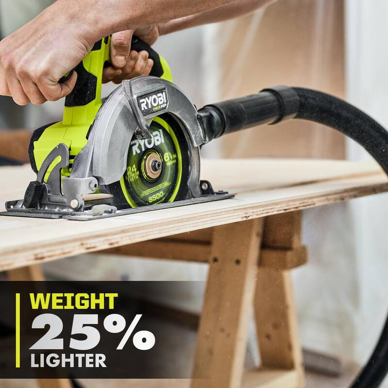 RYOBI ONE+ HP 18V Sierra Circular Compacta Inalámbrica Brushless de 6-1/2 pulgadas con Kit de Batería de Alto Rendimiento de 4.0 Ah y Cargador - PSBCS01K1