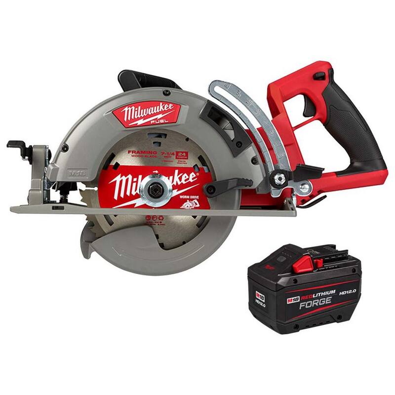 Milwaukee M18 FUEL Sierra Circular Inalámbrica 18V de Iones de Litio de 7-1/4 pulgadas con Mango Trasero - 2830-20-48-11-1813 con Batería M18 REDLITHIUM FORGE HD 12.0 Ah