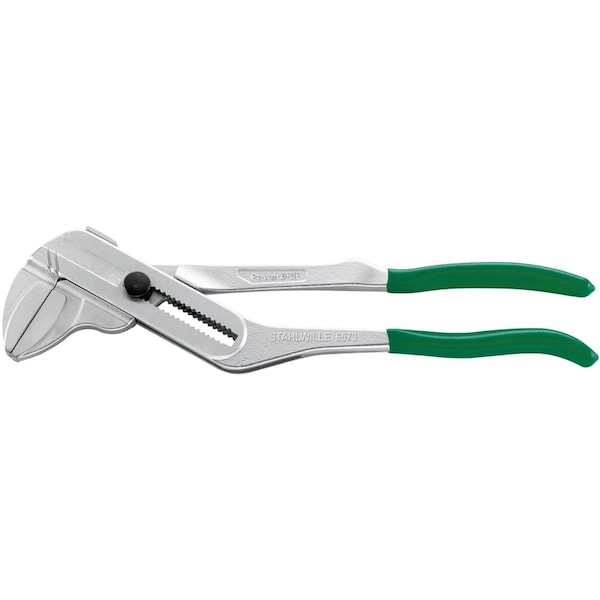 Stahlwille Tools PowerGRIP plier wrench L.253 mm max.jaw opening 46 mm head chrome plated handles dip-coated - 65735250