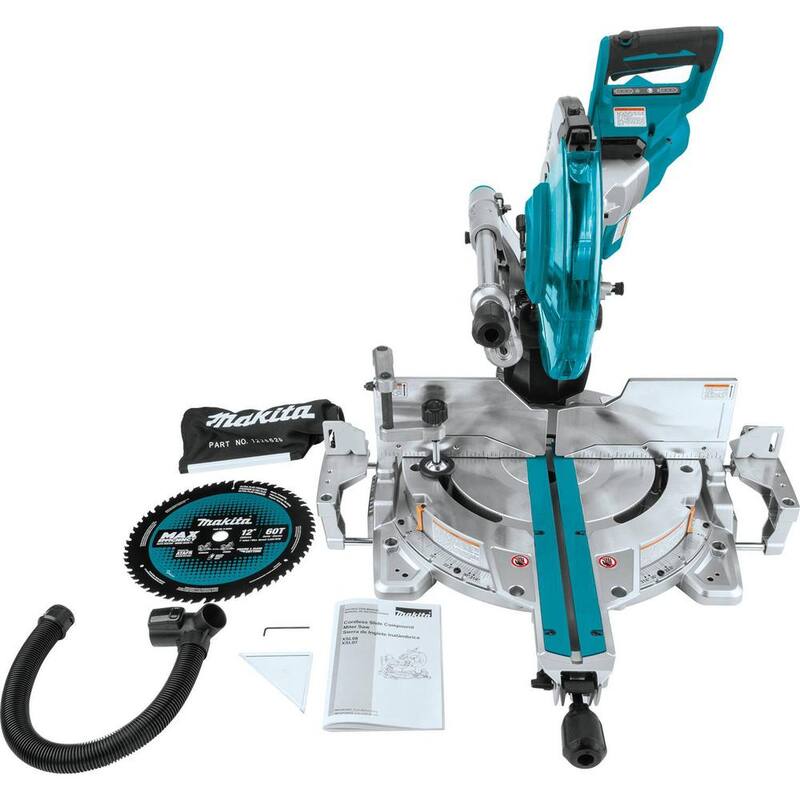 Sierra ingleteadora compuesta deslizante de doble bisel sin escobillas Makita 18V X2 LXT de 12 pulgadas con láser (herramienta solamente) - XSL07Z