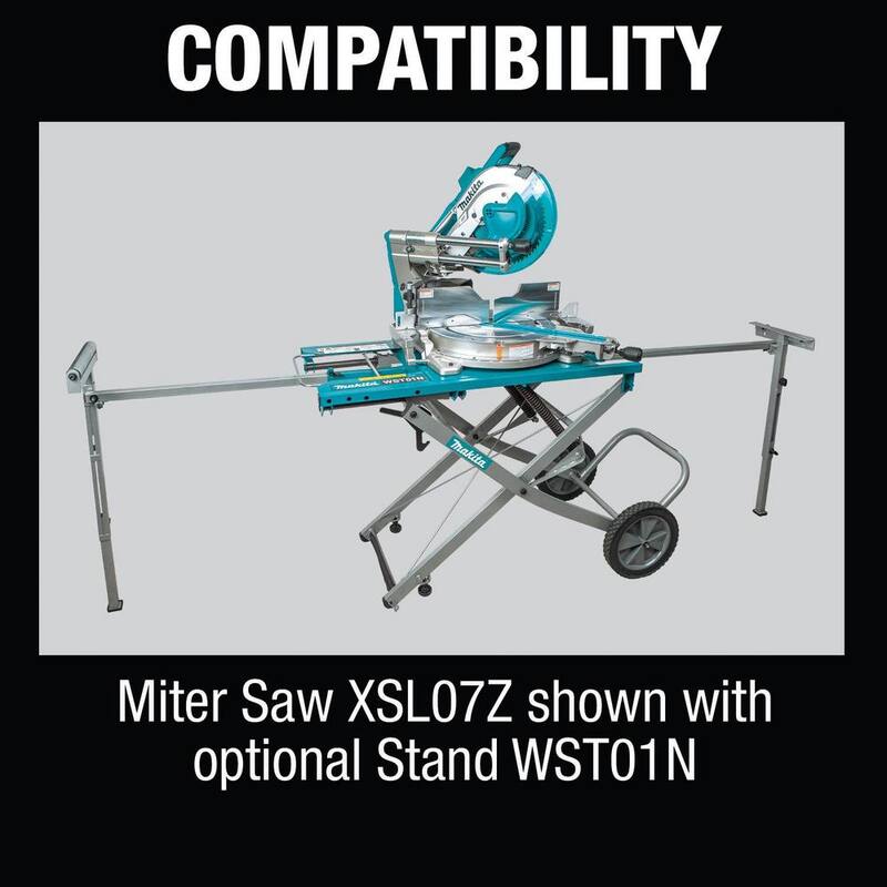 Sierra ingleteadora compuesta deslizante de doble bisel sin escobillas Makita 18V X2 LXT de 12 pulgadas con láser (herramienta solamente) - XSL07Z