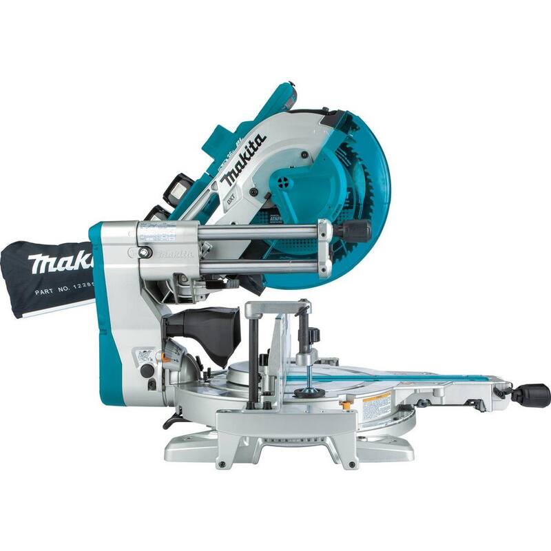 Sierra ingleteadora compuesta deslizante de doble bisel sin escobillas Makita 18V X2 LXT de 12 pulgadas con láser (herramienta solamente) - XSL07Z