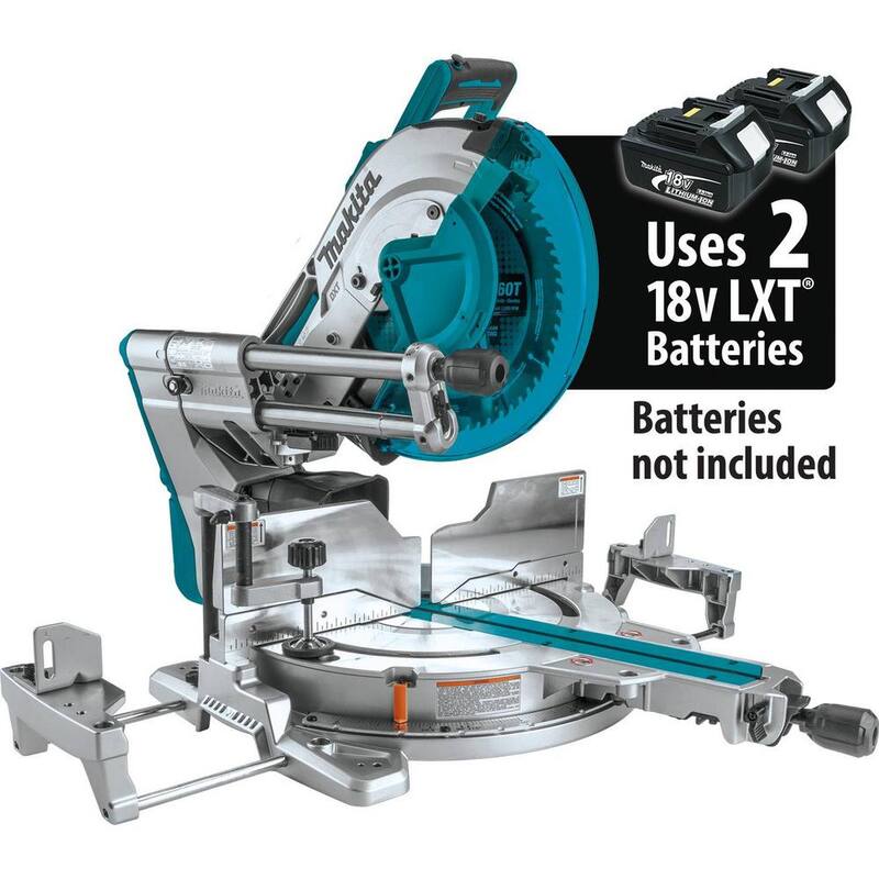 Sierra ingleteadora compuesta deslizante de doble bisel sin escobillas Makita 18V X2 LXT de 12 pulgadas con láser (herramienta solamente) - XSL07Z