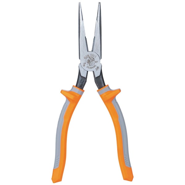 Klein Tools Pliers, Long Nose Side-Cutters, Insulated, 8-Inch - 2038RINS