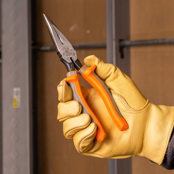 Klein Tools Pliers, Long Nose Side-Cutters, Insulated, 8-Inch - 2038RINS