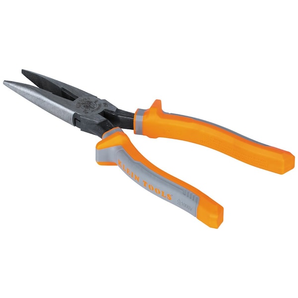 Klein Tools Pliers, Long Nose Side-Cutters, Insulated, 8-Inch - 2038RINS