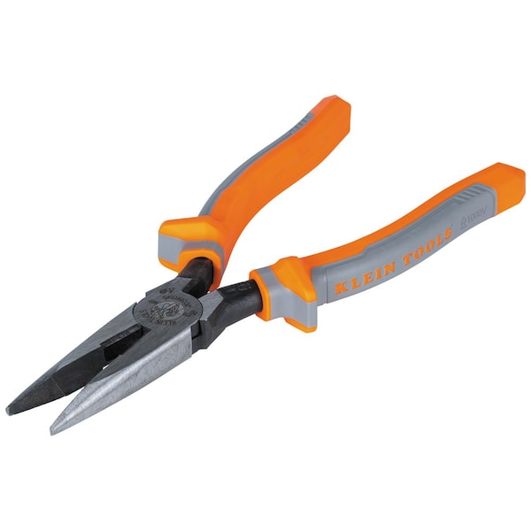 Klein Tools Pliers, Long Nose Side-Cutters, Insulated, 8-Inch - 2038RINS