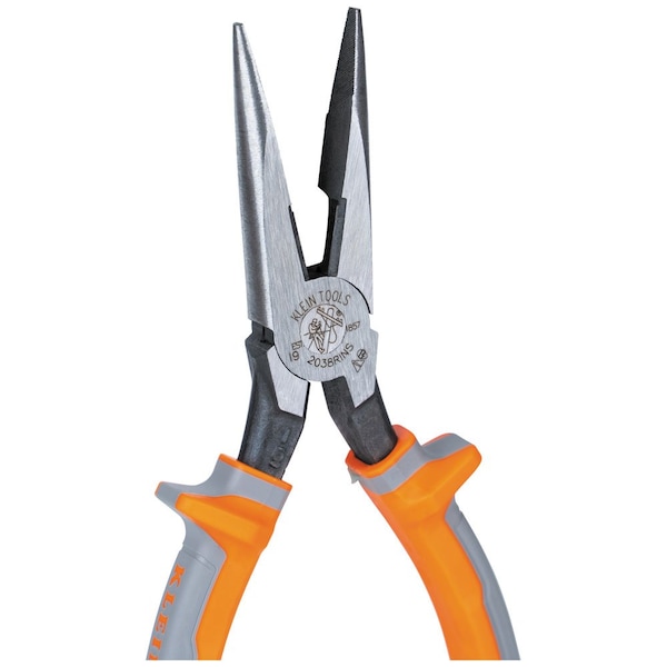 Klein Tools Pliers, Long Nose Side-Cutters, Insulated, 8-Inch - 2038RINS