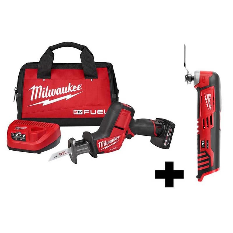 Sierra recíproca MILWAUKEE M12 FUEL 12V sin escobillas de iones de litio inalámbrica HACKZALL, juego de sierra recíproca con multi-herramienta M12 - 2520-21XC-2426-20.
