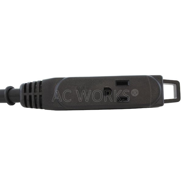 Ac Works 1.5FT 12/3 15 Amp 125 Volt NEMA 5-15P Flanged Power Input Inlet Power Strip with Cover - IN515B515