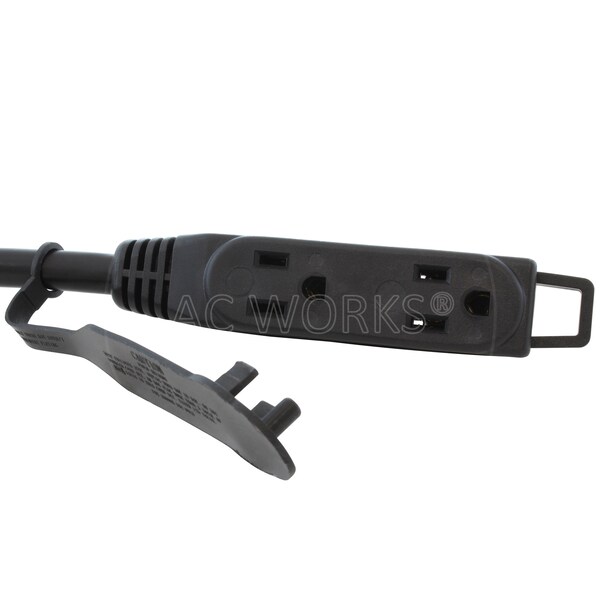 Ac Works 1.5FT 12/3 15 Amp 125 Volt NEMA 5-15P Flanged Power Input Inlet Power Strip with Cover - IN515B515