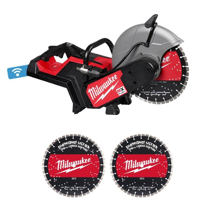 Sierra de corte inalámbrica Milwaukee MX FUEL de 14 pulgadas con freno RAPIDSTOP y disco de diamante de 14 pulgadas (paquete de 2) - MXF315-0-49-93-7540-49-93-7540.