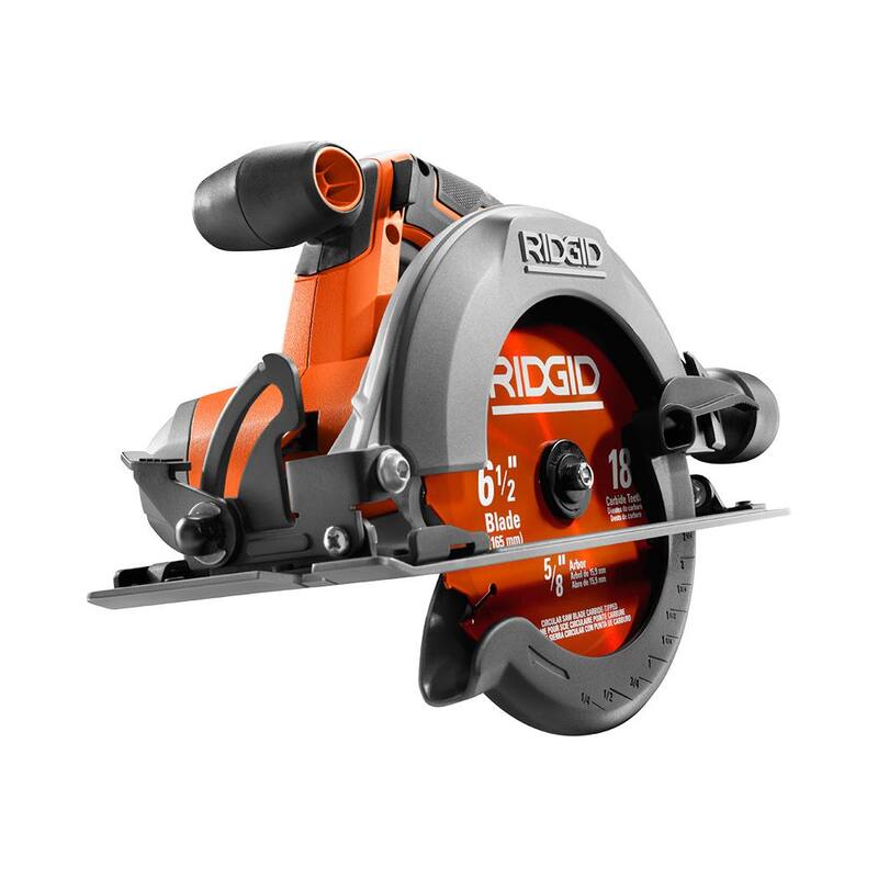 Sierra circular inalámbrica RIDGID de 18V de 6 1/2 pulgadas (herramienta solamente) - R8655B