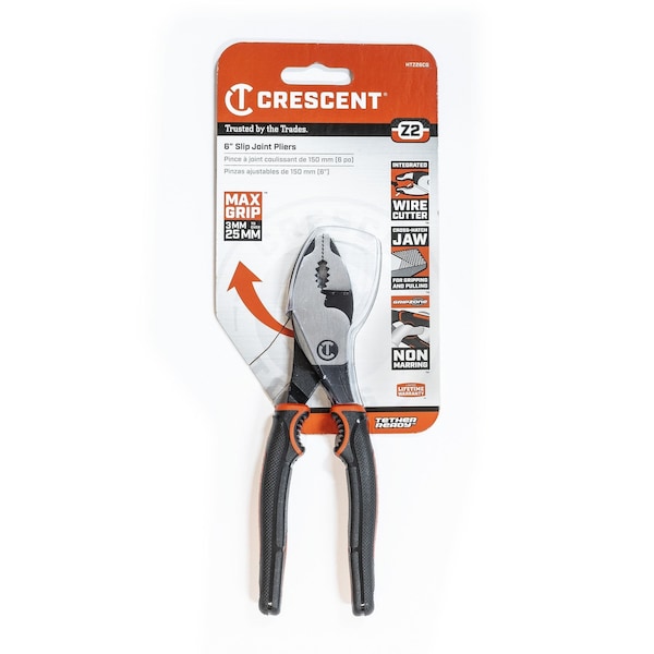 Crescent 6" Z2 Dual Material Slip Joint Pliers - HTZ26CG