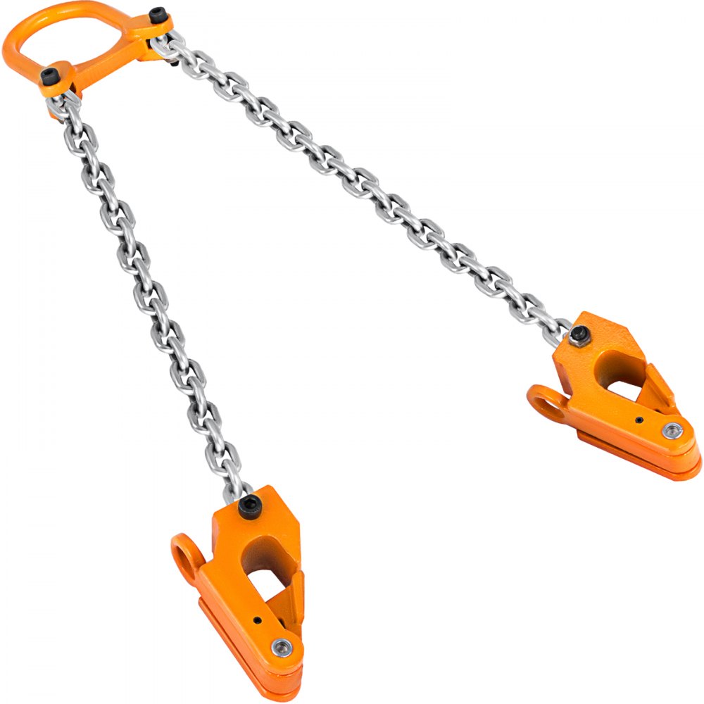 VEVOR Drum Lifter 2000 lbs Capacity Orange 55 Gallon Drum Clamp Lifting Chain G80 Chain Drum Lifter for Drums - DG2000LBSJSYTDQ01V0